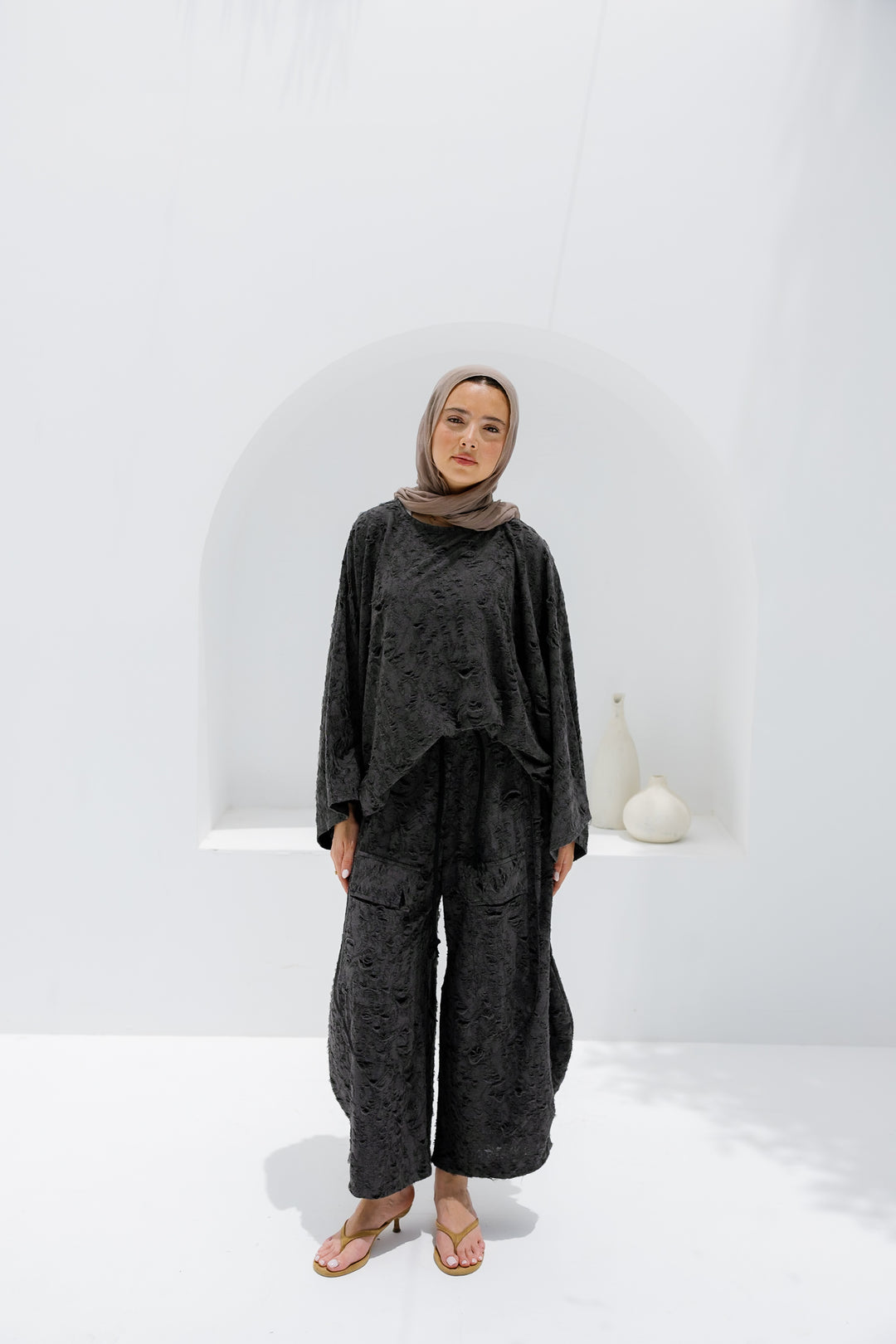 Jacquard Pants - Dark Grey