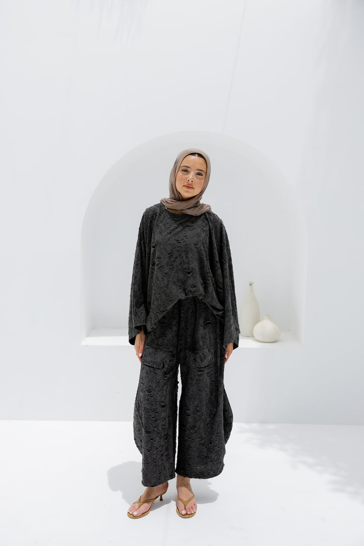Jacquard Pants - Dark Grey