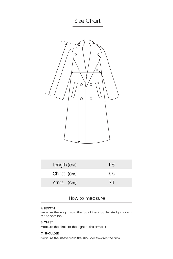 Double-Breasted Leather Coat - Camel
