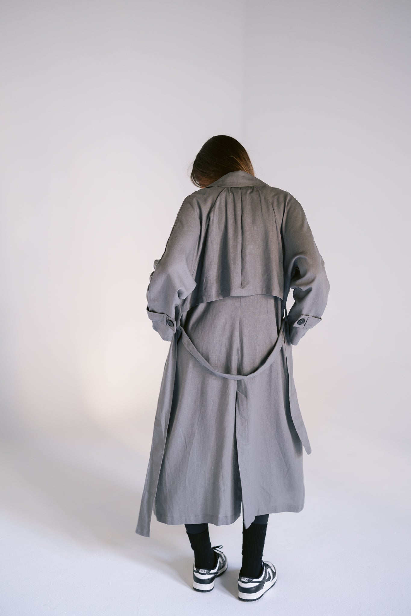 Linen Trench - Dark Grey